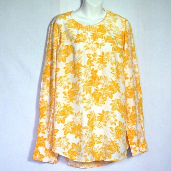 J. Crew Shirt Long Sleeve Floral Yellow Size XL - Picture 1 of 4